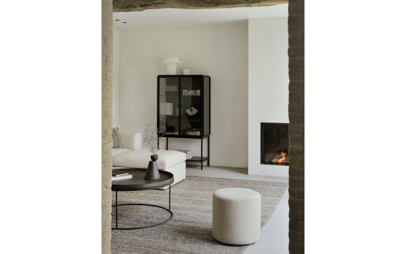 ETHNICRAFT BARROW POOF | OFF WHITE | 40X40X40 CM