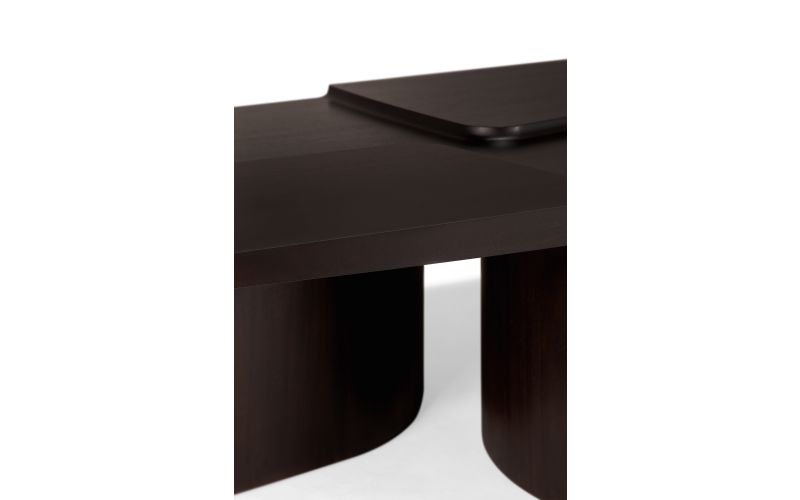 BRUTALIST COFFEE TABLE - VARNISHED MAHOGANY 