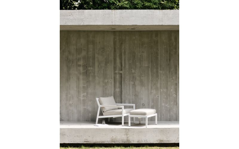 ETHNICRAFT JACK OUTDOOR VOETBANK ALUMINIUM OFF WHI