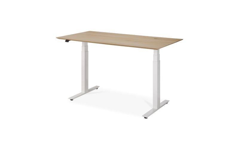 ETHNICRAFT BOK VERSTELBAAR BUREAU EIKEN WIT