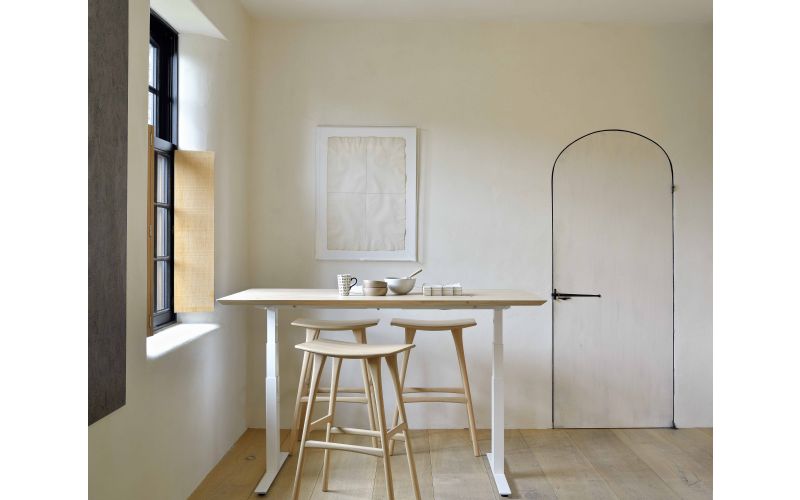 ETHNICRAFT BOK VERSTELBAAR BUREAU EIKEN WIT | 70D/140B/64H | 26107