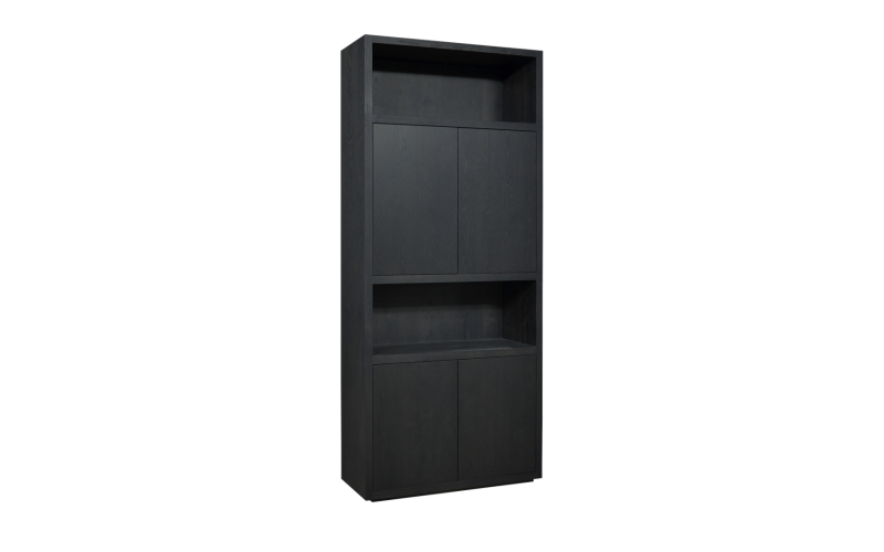 EBK092	 Vakkenkast eiken rustiek PUUR/DUNE 4drs 2vaks dubbelwandig 4cm/ kast 1deel 230x100x40