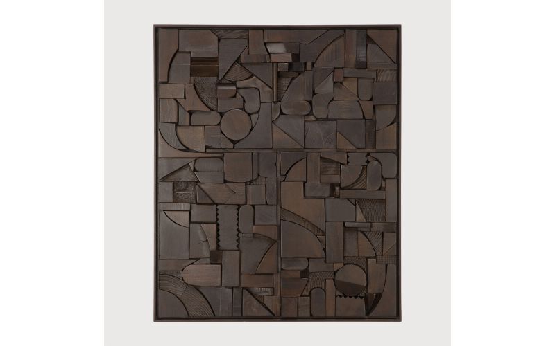 ETHNICRAFT | BRICKS WALL ART DARK BROWN | 60X50 