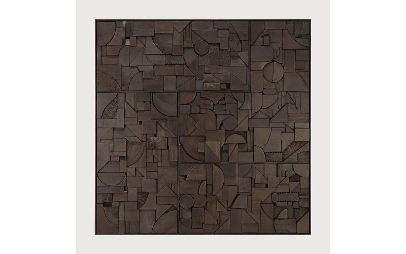 ETHNICRAFT BRICKS WALL ART | DARK BROWN | 100X100