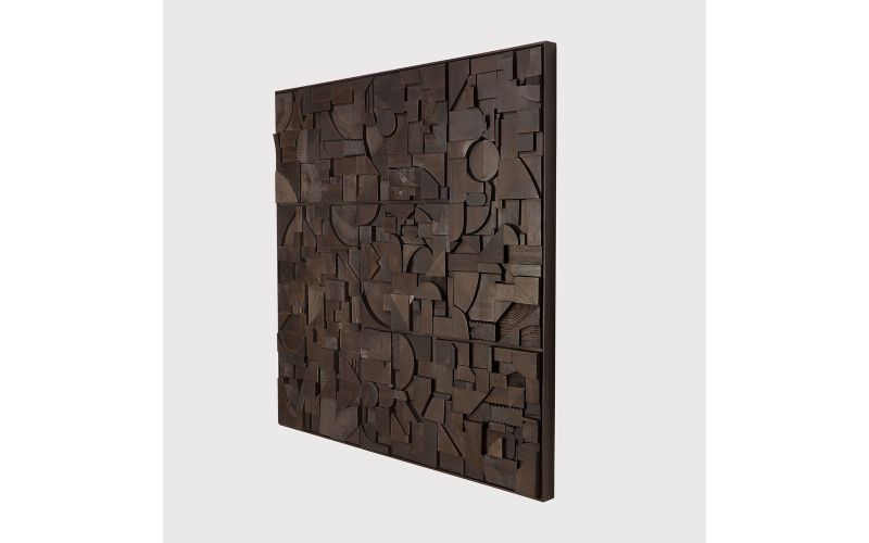 ETHNICRAFT BRICKS WALL ART | DARK BROWN | 100X100