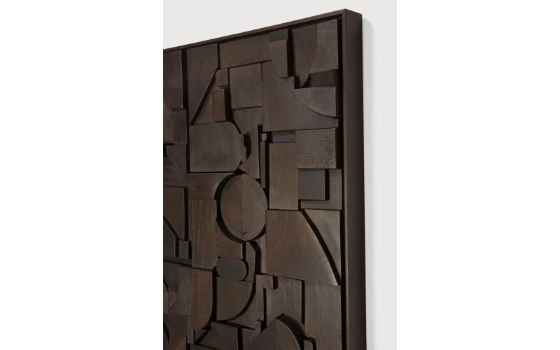 ETHNICRAFT BRICKS WALL ART | DARK BROWN | 100X100