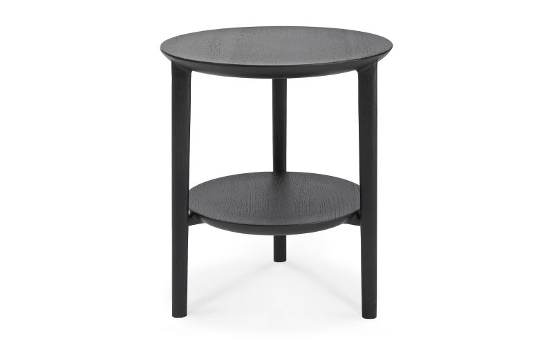 ETHNICRAFT BLACK OAK BOK SIDE TABLE 43x43x50