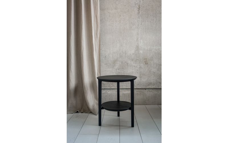 ETHNICRAFT BLACK OAK BOK SIDE TABLE 43x43x50