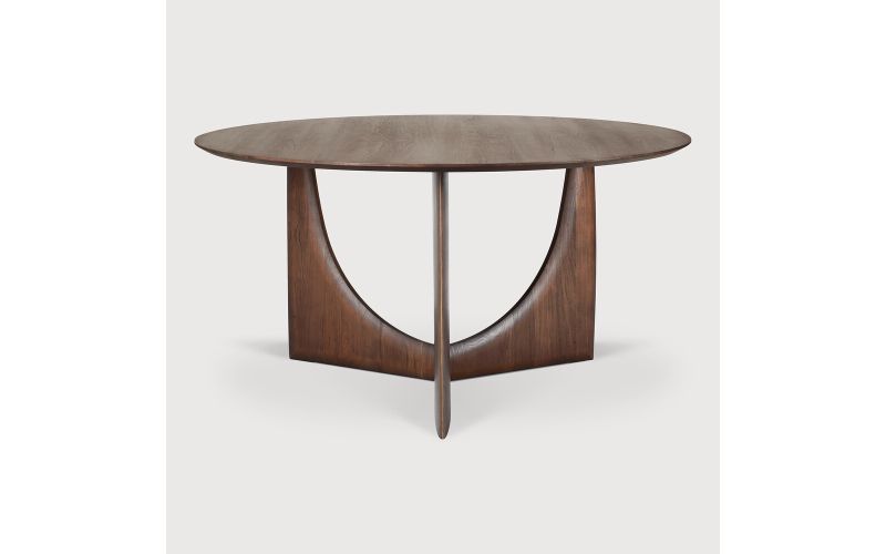 ETHNICRAFT TEAK GEOMETRIC DINING TABLE ROUND