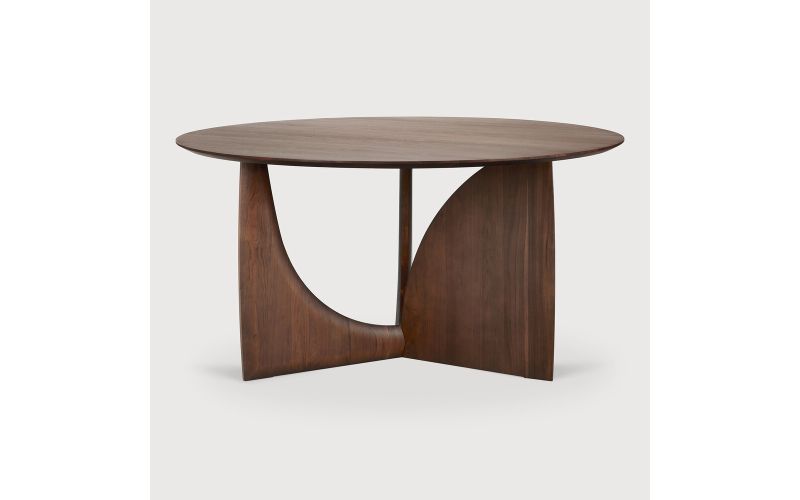 ETHNICRAFT TEAK GEOMETRIC DINING TABLE ROUND