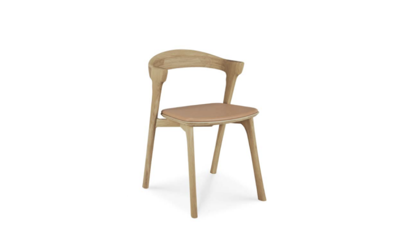 Bok dining chair - varnished oak - Sienna leather