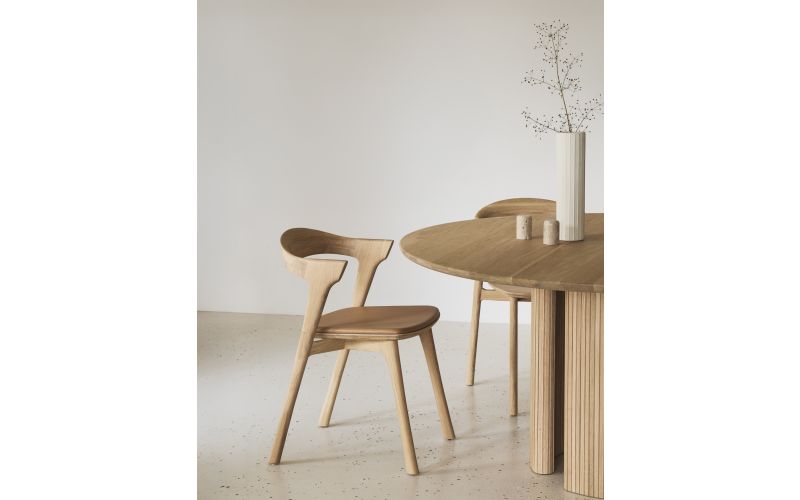 ETHNICRAFT OAK BOK DINING CHAIR - SIENNA LEATHER 51483