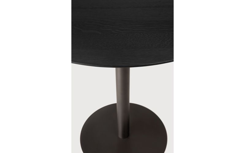 Blend dining table - varnished oak top - black