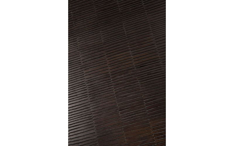 Grooves coffee table - varnished teak - off black