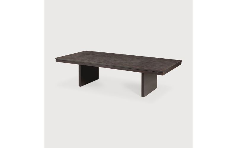 Grooves coffee table - varnished teak - off black