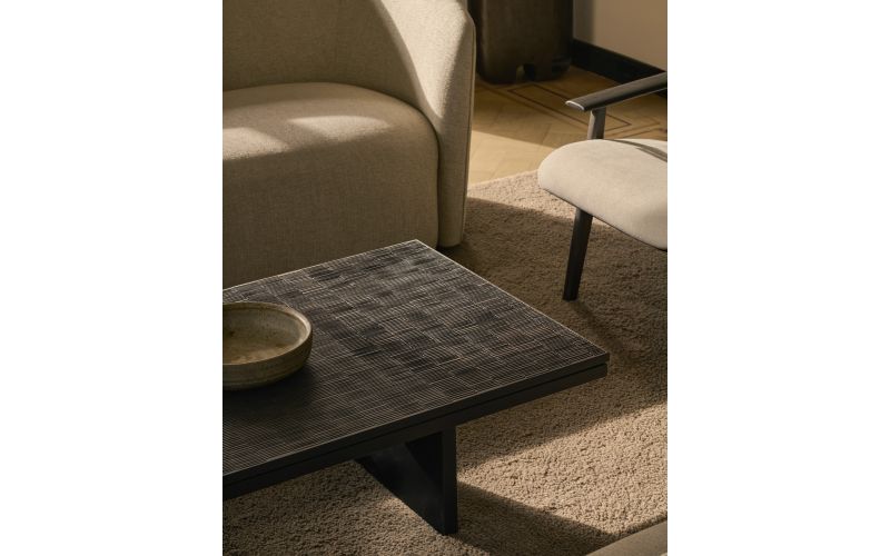 GROOVES COFFEE TABLE - VARNISHED TEAK - 135 x 65 