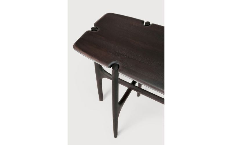 PI console - varnished teak - dark brown - 6 legs