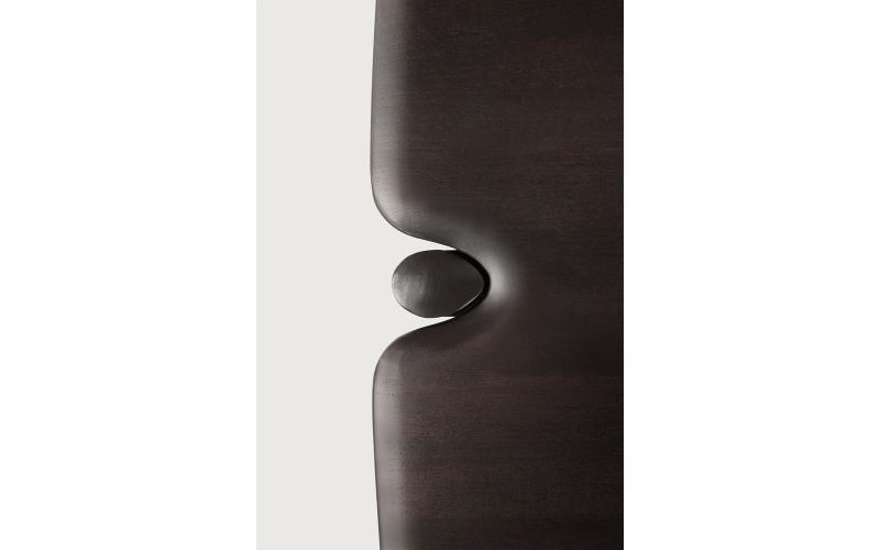 PI console - varnished teak - dark brown - 6 legs