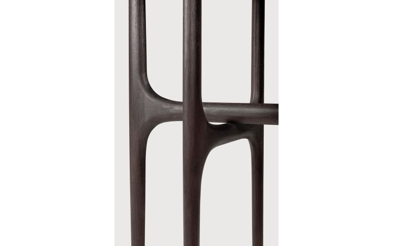 PI console - varnished teak - dark brown - 6 legs