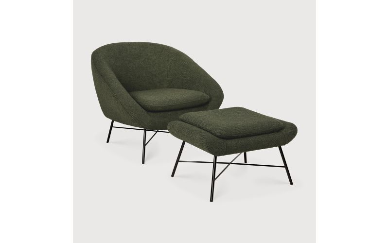 Barrow footstool - Pine Green fabric