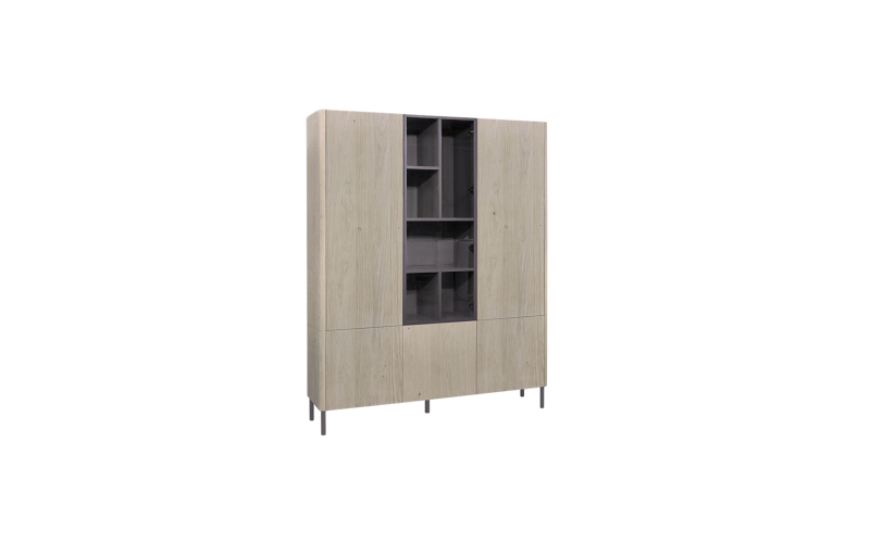   Glaskast eiken MILANO 5drs eiken/ 1drs glas vers