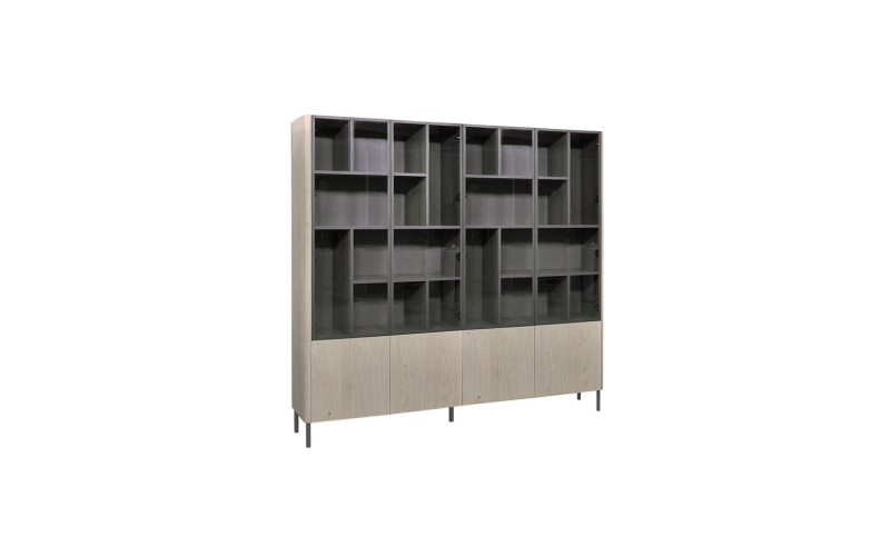   Glaskast eiken MILANO 4drs eiken EGK168