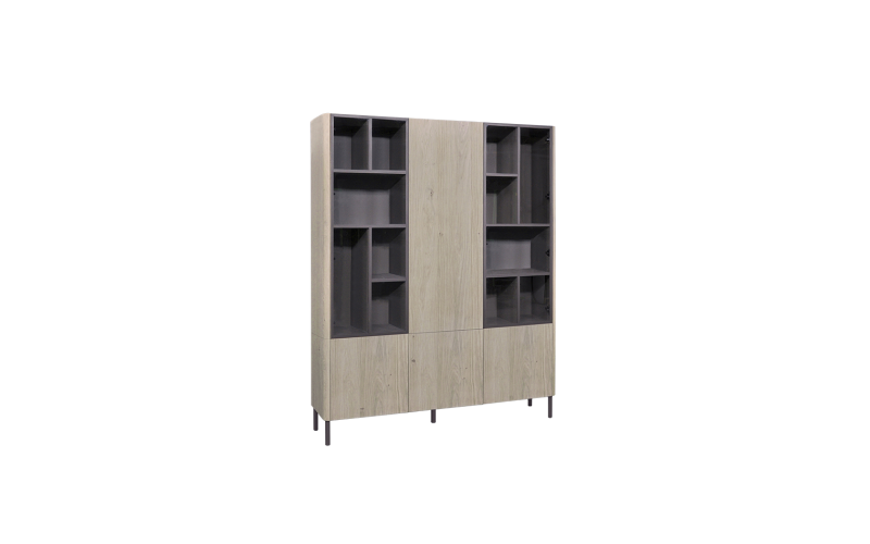  Glaskast eiken MILANO 4drs eiken EGK166