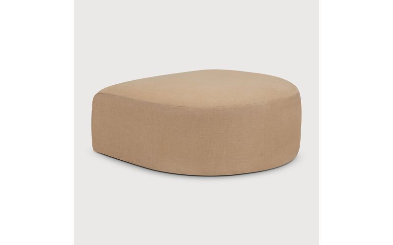 Bulky semi-circle footstool - Light Sepia fabric 