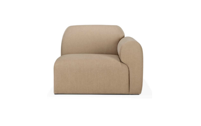 Bulky modular sofa Light Sepia fabric end seat L