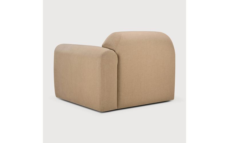 Bulky modular sofa Light Sepia fabric end seat L
