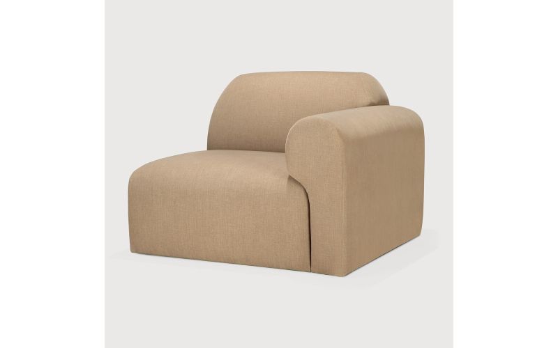 Bulky modular sofa Light Sepia fabric end seat L