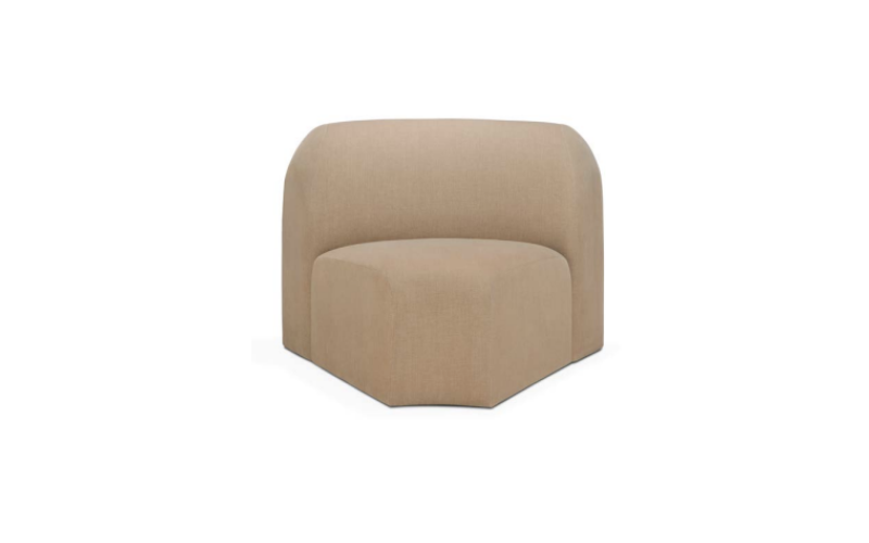 Bulky modular sofa Light Sepia fabric 45° round