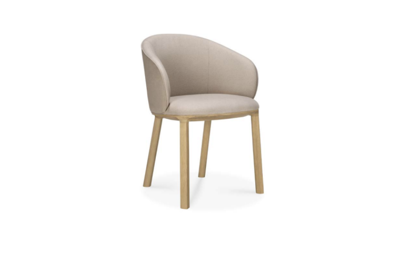 Unda dining chair - varnished oak - Salt fabric