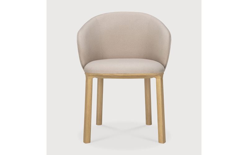 Unda dining chair - varnished oak - Salt fabric