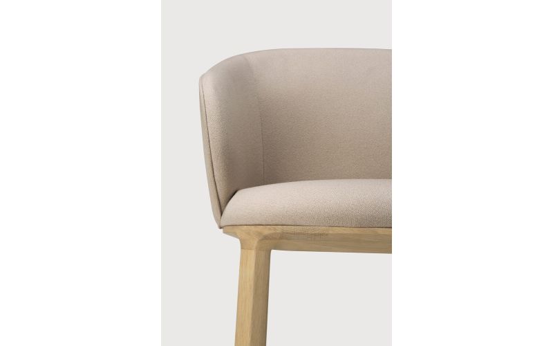 Unda dining chair - varnished oak - Salt fabric