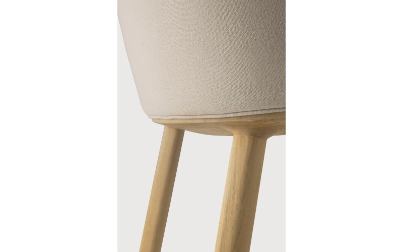 Unda dining chair - varnished oak - Salt fabric