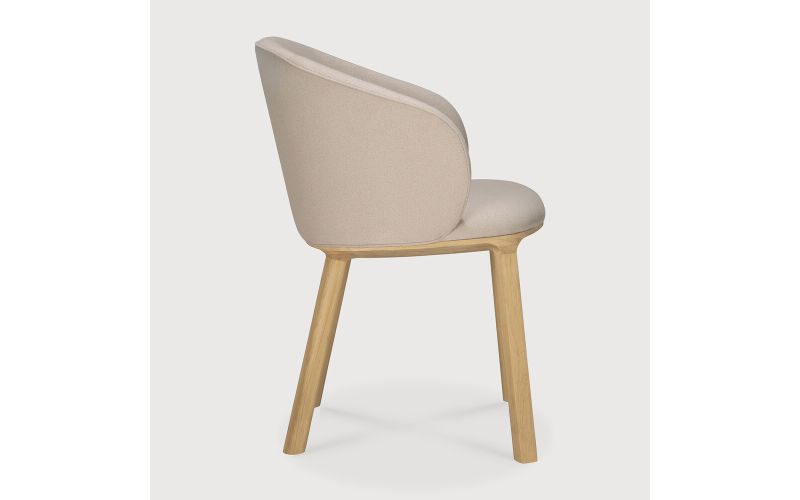 Unda dining chair - varnished oak - Salt fabric