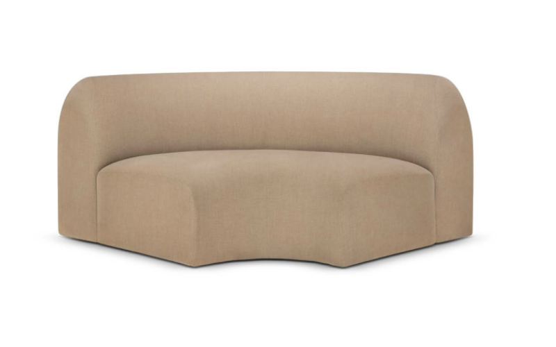 Bulky modular sofa Light Sepia fabric 90° round