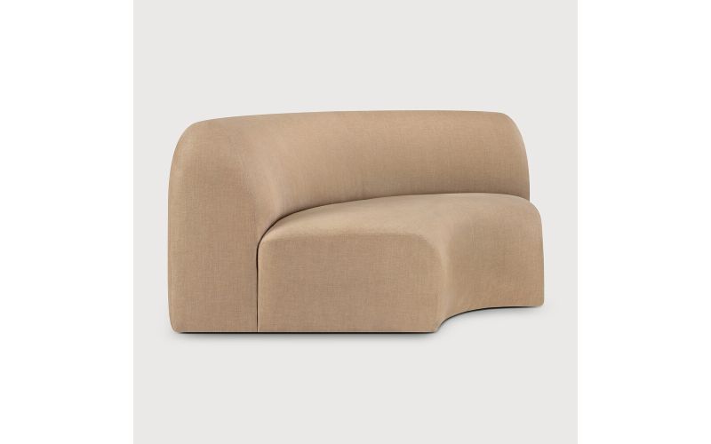 Bulky modular sofa Light Sepia fabric 90° round