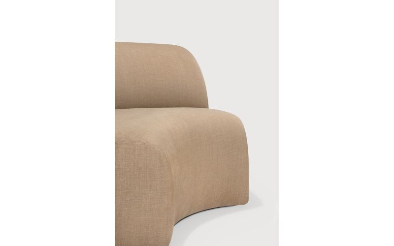 Bulky modular sofa Light Sepia fabric 90° round