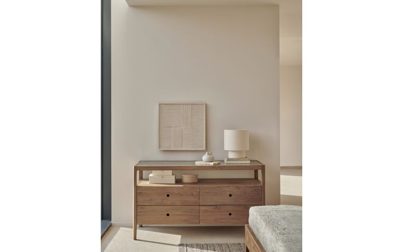 SPINDLE DRESSOIR TEAK 4 DRAWERS 14177