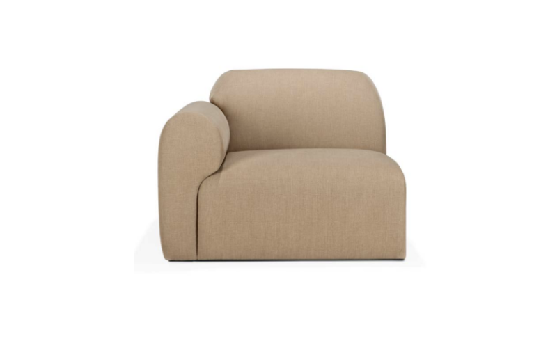 Bulky modular sofa Light Sepia fabric end seat R