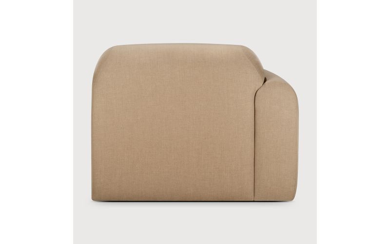 Bulky modular sofa Light Sepia fabric end seat R
