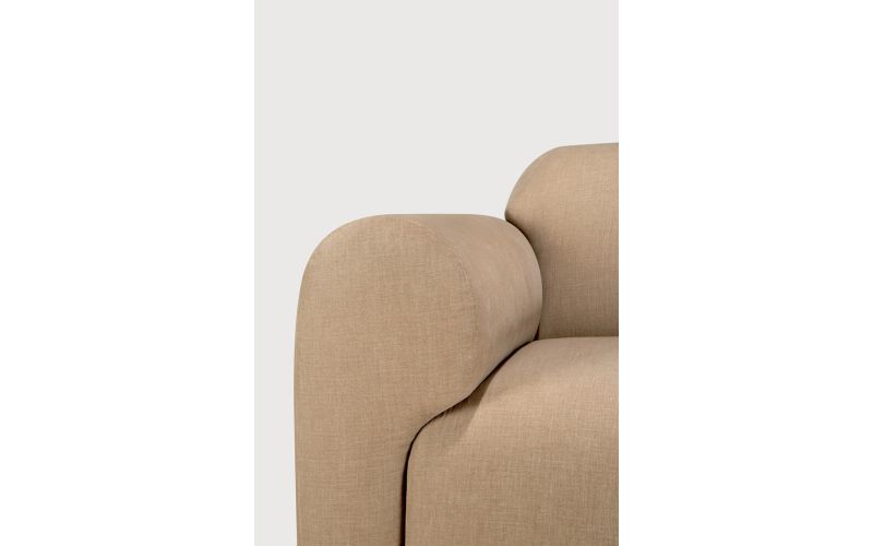 Bulky modular sofa Light Sepia fabric end seat R