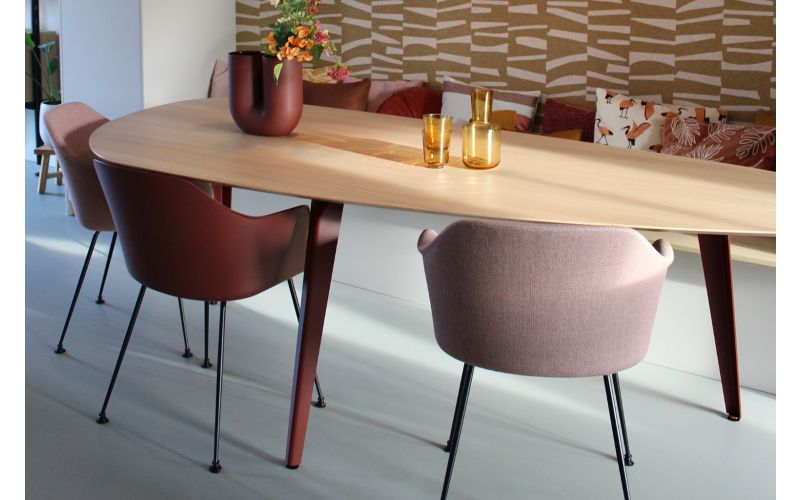 Spike Eettafel Staal | Eikenhout | Seuren Tafels 