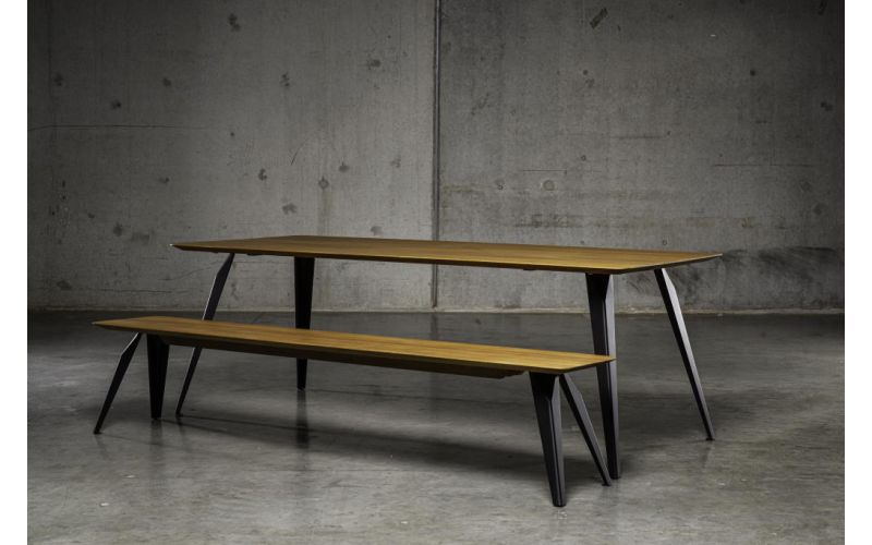 Spike Eettafel Staal | Eikenhout | Seuren Tafels 