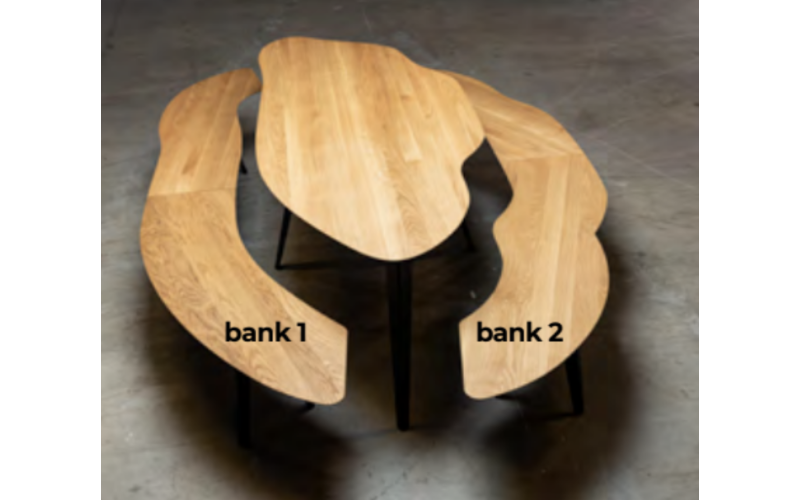 Texel eettafel bank eiken links | Seuren Tafels 