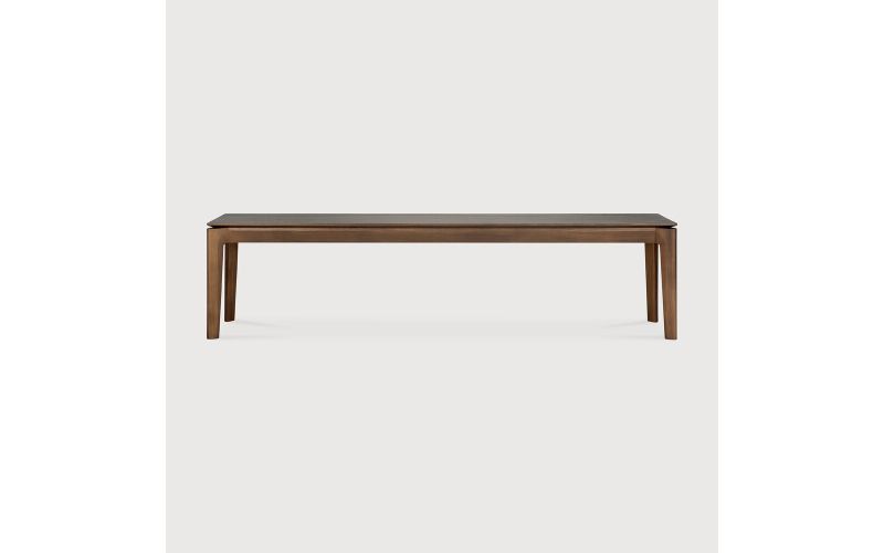 VARNISHED TEAK BROWN BOK BENCH 186X35X46