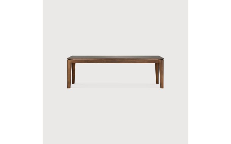 VARNISHED TEAK BROWN BOK BENCH 146X35X46