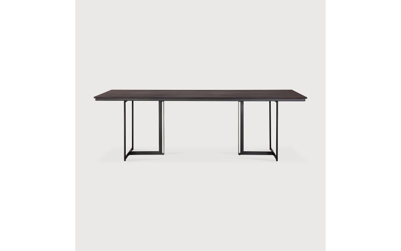 TACET DINING TABLE - VARNISHED TEAK - DARK BROWN